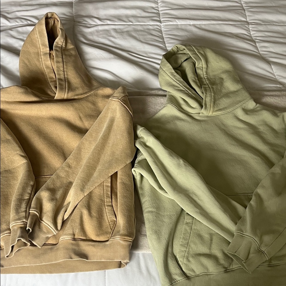 H&M Kids Tan and Green Hoodies
